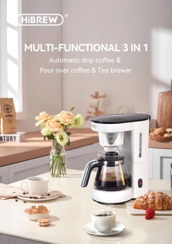 HiBREW  3 in 1 American Drip Coffee Machine, Pour over and Tea Maker H12 - Image 8