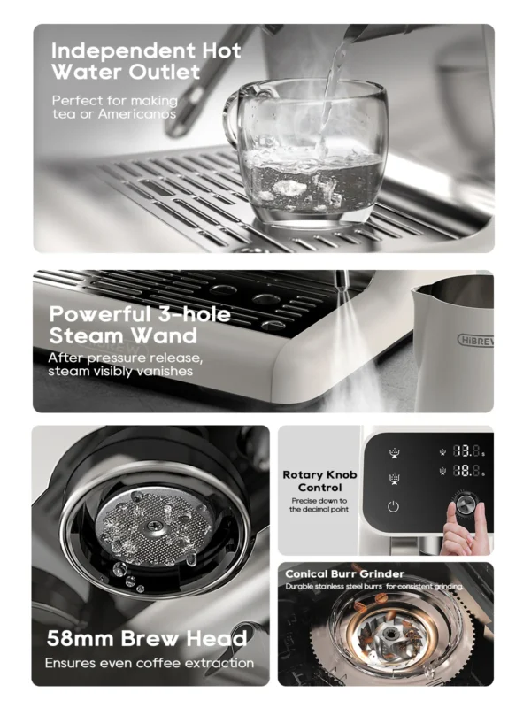 HiBREW H7B Espresso Machine with Grinder BEAN TO CUP - Image 8