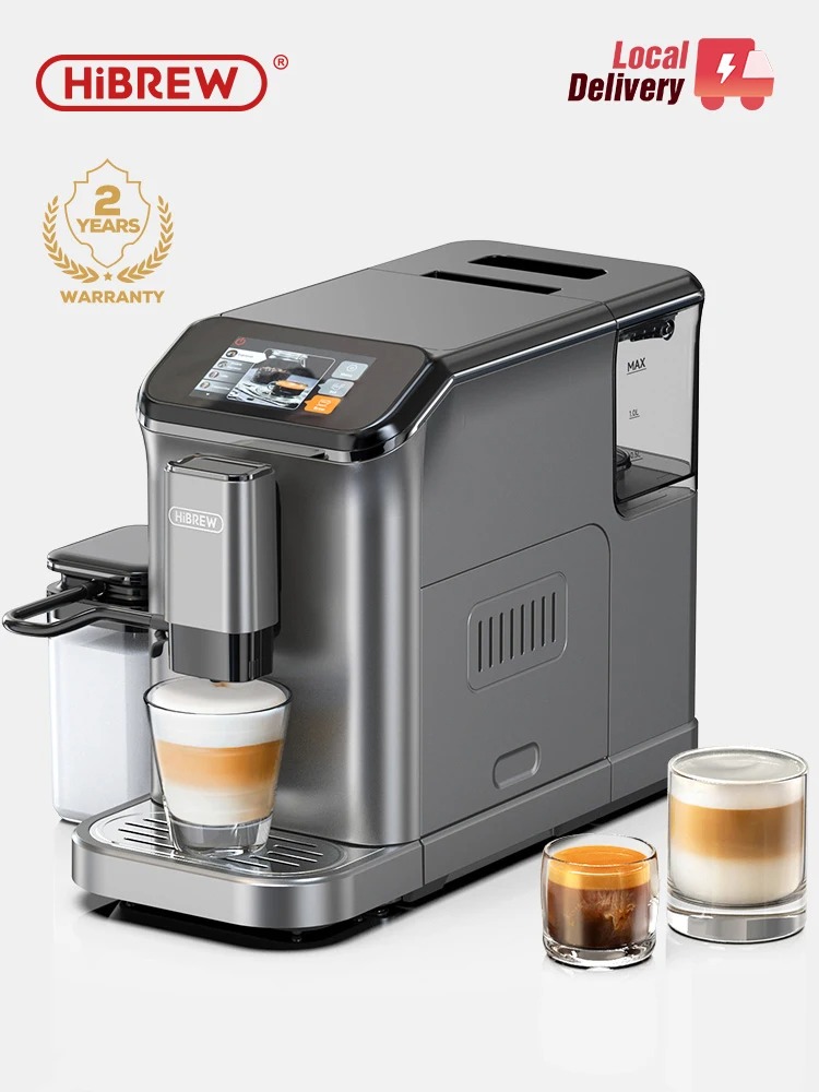 HiBREW Fully Automatic Espresso Machine Cappuccino Milk System 6 Coffee Varieties Intuitive Touch Display With Grinder H16 - Image 9