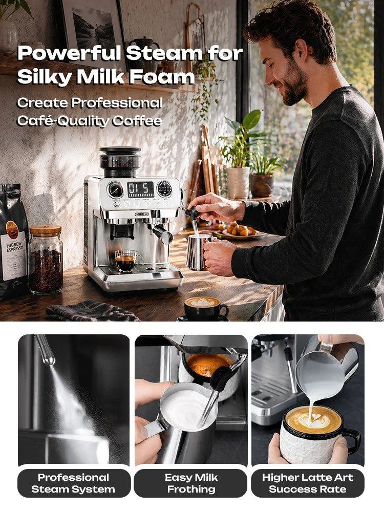 HiBREW H7 Lite Espresso Machine with Built-In Grinder | HiBREW UAE - Image 4
