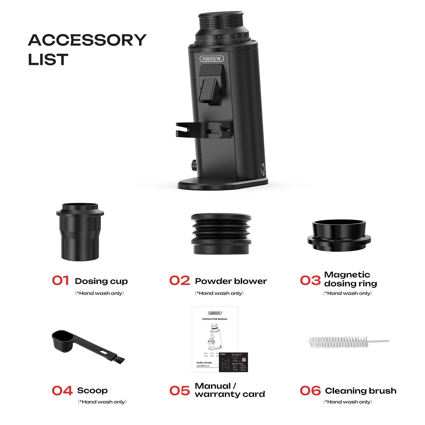 H21 Black with G64 PROFESSIONAL GRINDER FREE Hibrew distributer & WDT tool - Image 2